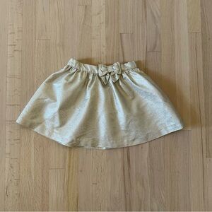 Gymboree Bow Metallic Gold Fashion Jacquard Skirt, Size 7